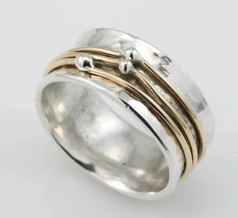 Selene™ | Vintage Gold Layered Silver Ring