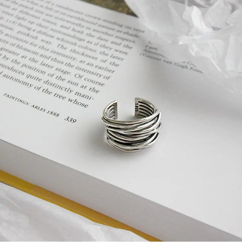 Aria™ | Adjustable Silver Layer Ring